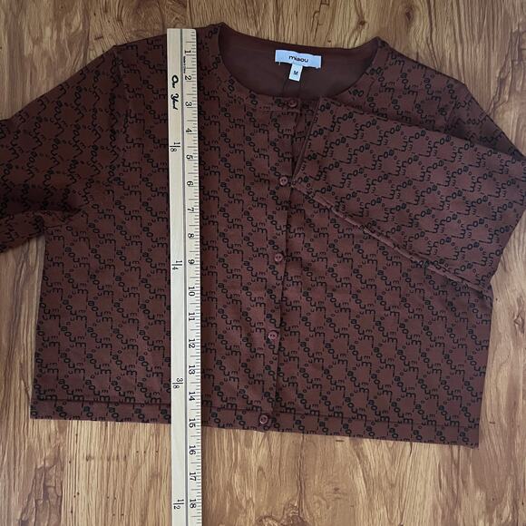 Miaou The Cardi Cropped Cardigan In Mocha Size M - Picture 9 of 10